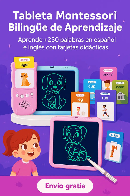 Montessori Bilingüe – Aprende +230 Palabras en Español e Inglés